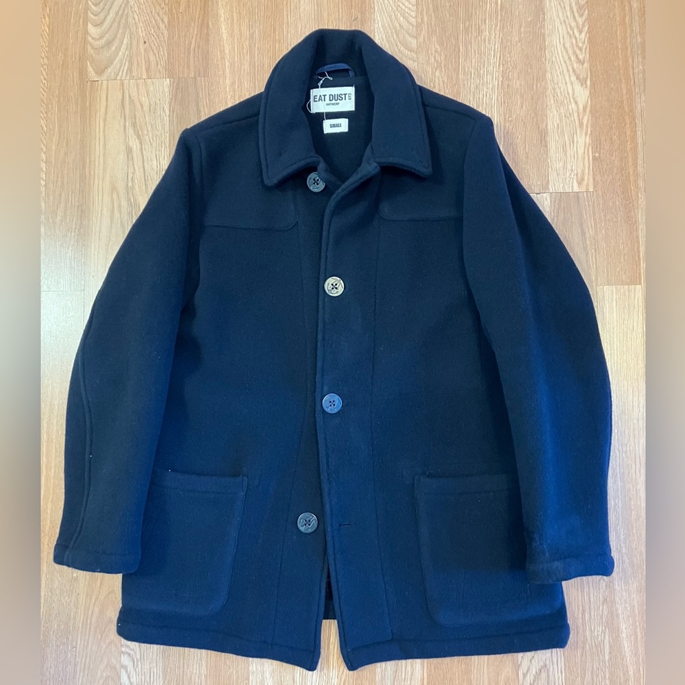 Eat dust Navy Button-Up Jacket.